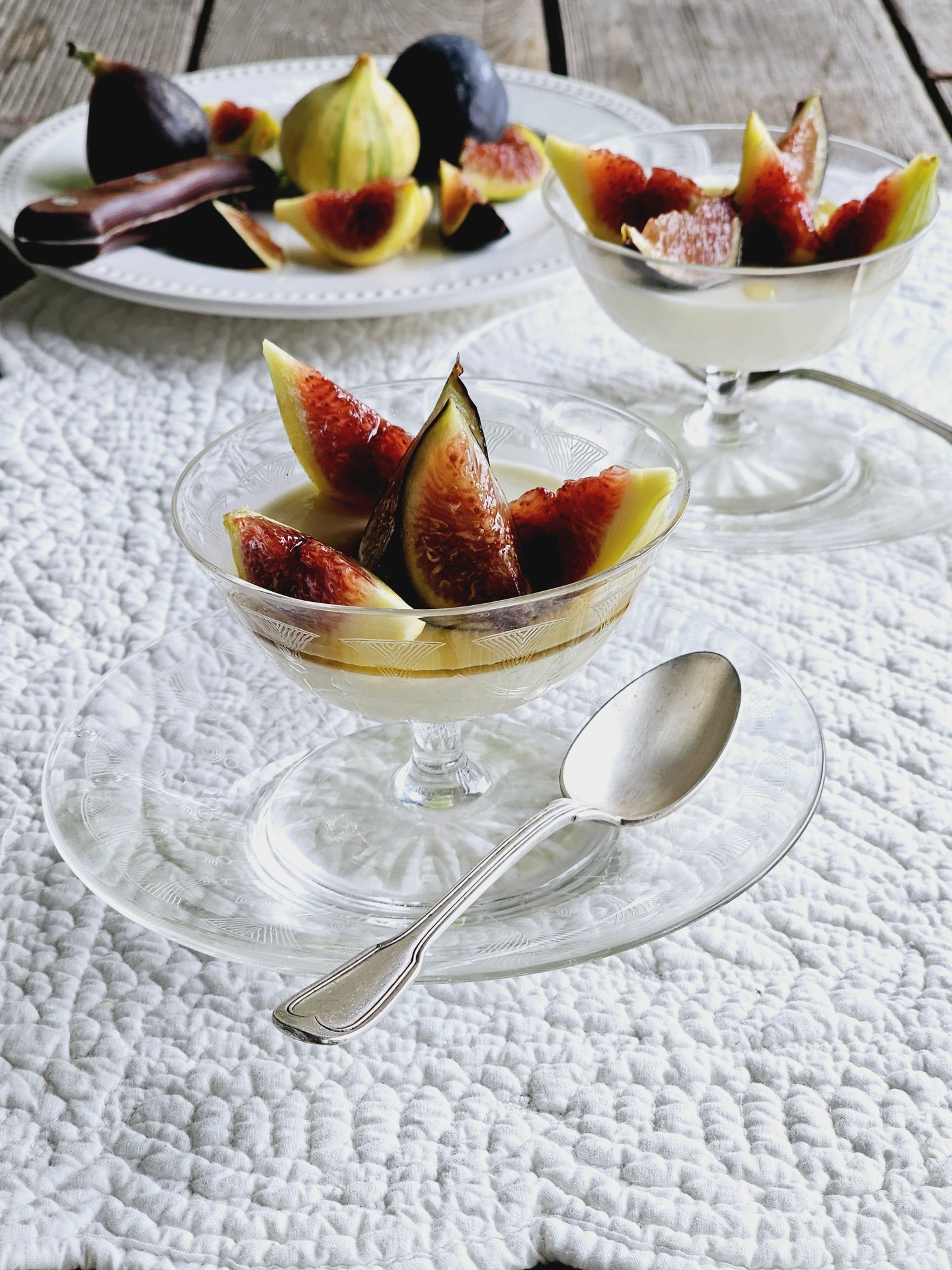 Lemon Verbena Panna Cotta with Honey Glazed Figs